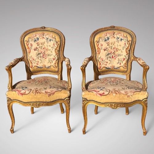 Pair Of 19Th Century French Giltwood Armchairs