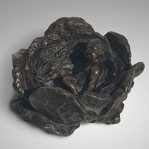 19Th Century Bronze Desk Weight Cabbage Patch Baby