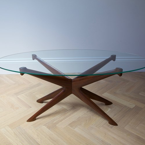 Oval Glass Coffee Table By Ico Parisi 