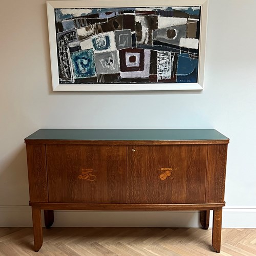 An Inlaid Oak Sideboard Circa 1950S