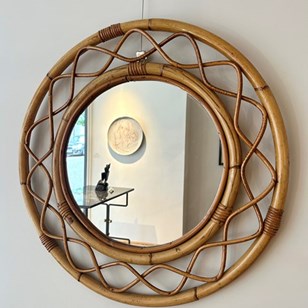 An Italian Rattan Mirror