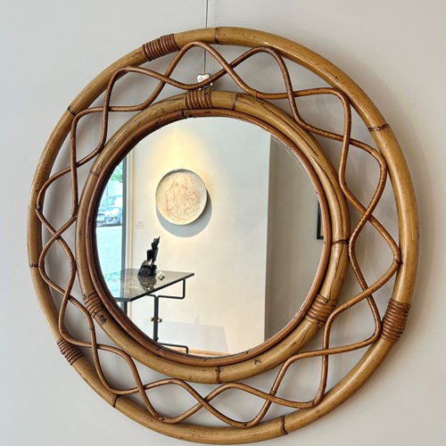 An Italian Rattan Mirror