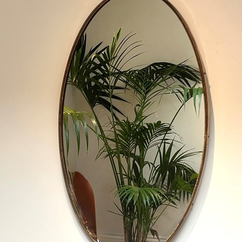 An Oval Brass Mirror Circa 1950S