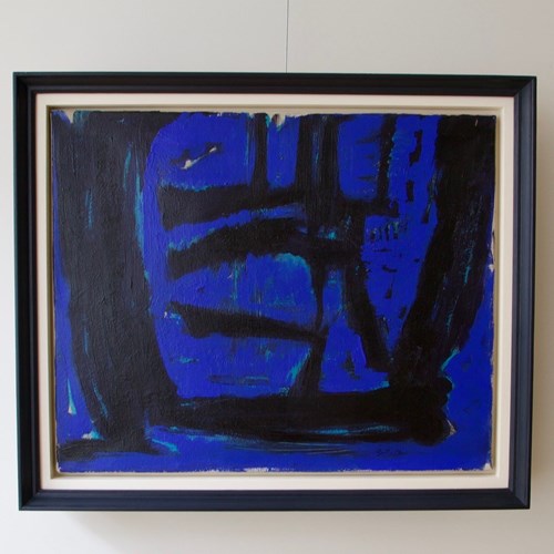 Blue Abstract Oil Painting By Trevor Bell