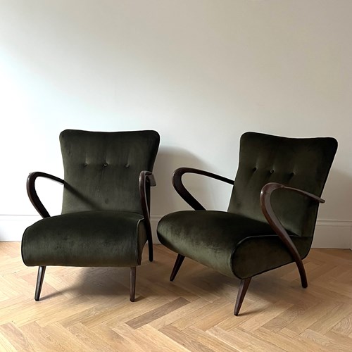 A Pair Of Italian Armchairs Circa 1960S