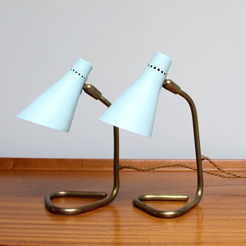 A Pair Of Vipere Table Lamps Designed By Giuseppe Ostuni 1950S