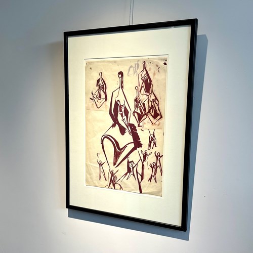 Study Of Figures In Gouache By Robert Johnson Washington