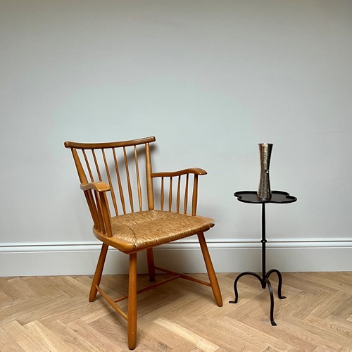 Armchair With Wicker Seat Circa 1950S