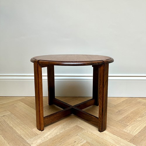 A Small Round Oak Side Table