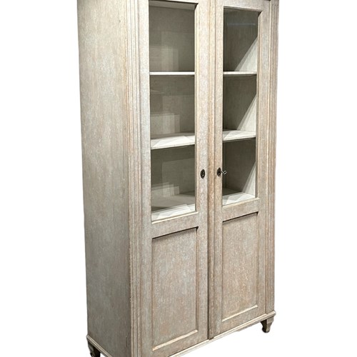 Antique Swedish Gustavian Painted Glazed Cabinet