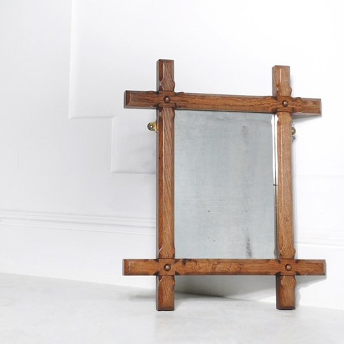 Jointed Oak Arts & Crafts Mirror C.1900