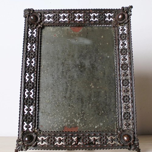 Solid Bronze Mirror/Frame Late 19Th Century