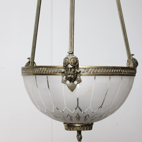 Large Brass 19Th Century Plafonnier