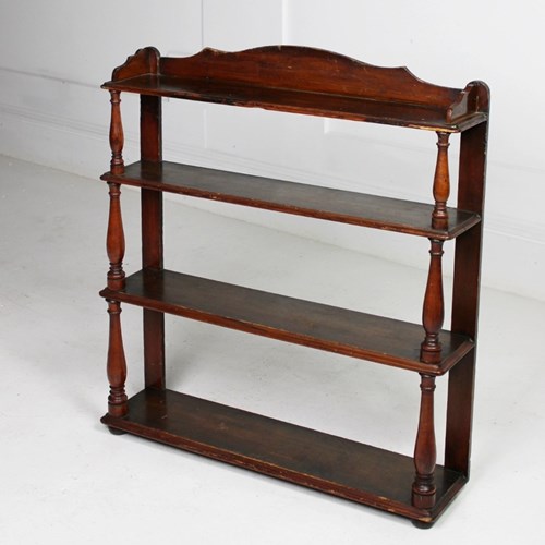 19Th Century Stained Pine Farmhouse Shelves 