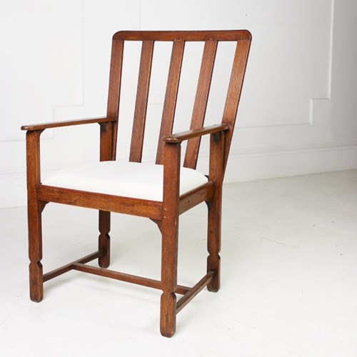 Oversized Arts & Crafts Armchair In Oak