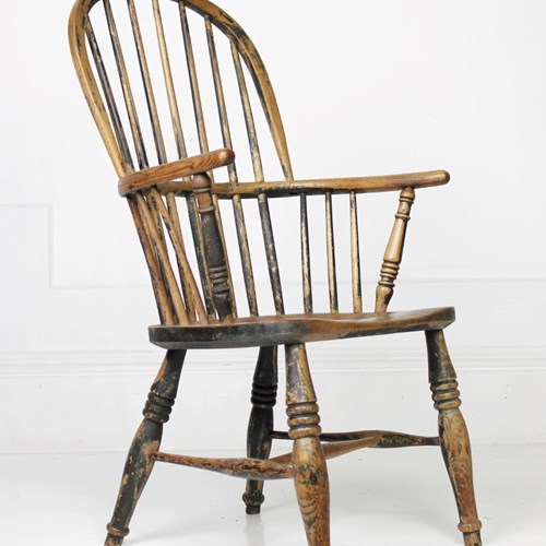 19Th Century Windsor Armchair With Original Paint