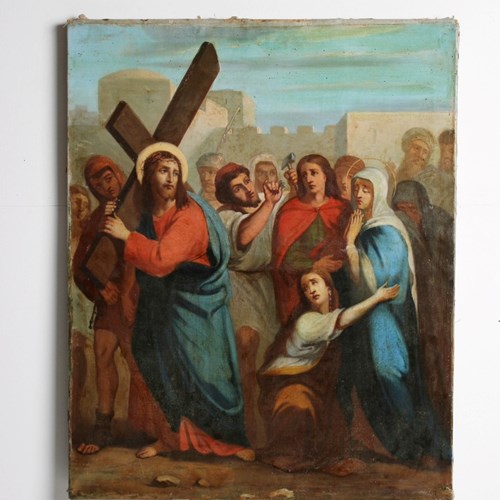 Station Of The Cross Oil On Canvas