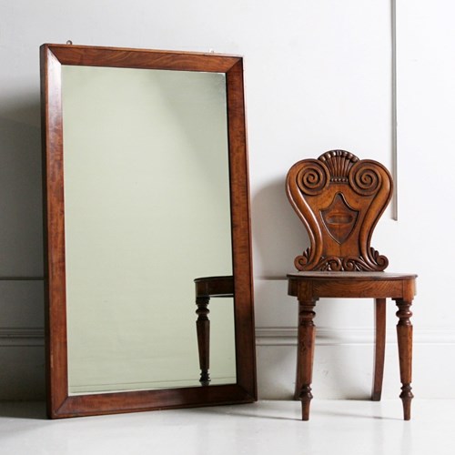 Large Bevelled Mahogany Mirror Early 20Th Century 