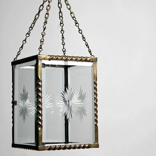 19Th Century Cut Glass Hall Lantern