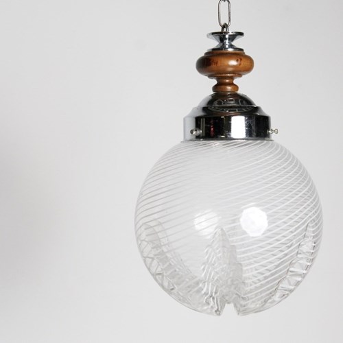 Etched Italian Pendant Light Mid 20Th Century