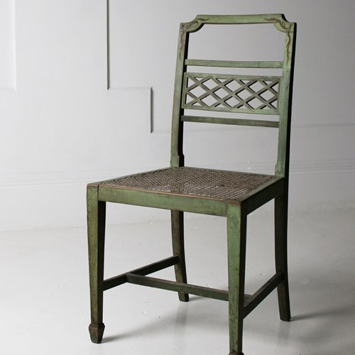 Regency Lattice Back Bedroom Chair With Its Original Paint 
