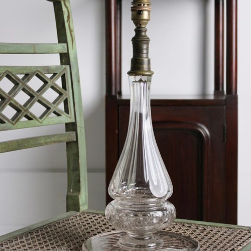19Th Century Cut Glass Table Lamp