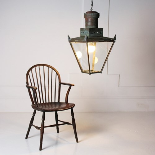 Large 19Th Century Copper Lantern 