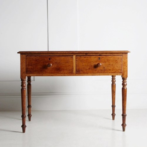 Pine Farmhouse Table With Drawers 19Th Century