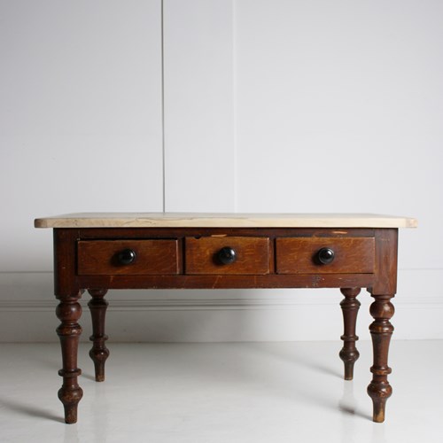 19Th Century Sycamore & Painted Pine Serving Table