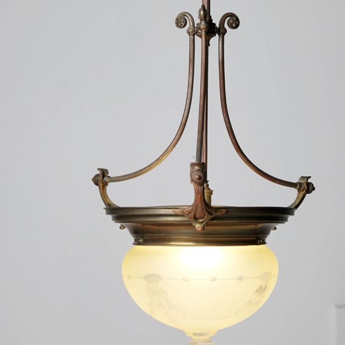 Large Cut Glass Plafonnier Ceiling Light