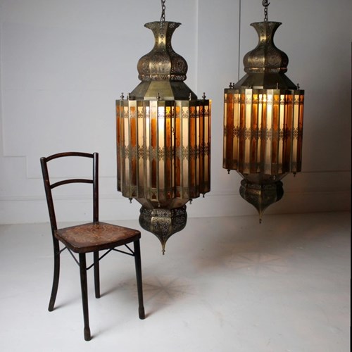 XL Moroccan Lanterns In Brass