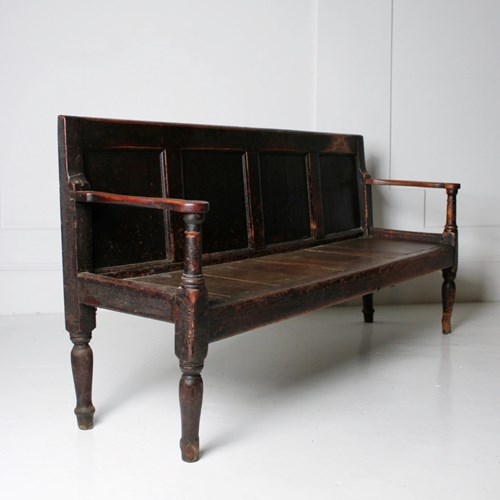 18Th Century Stained Pine Settle