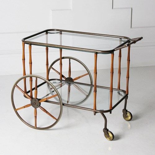 Faux Bamboo Drinks Trolley Maison Jansen C.1960