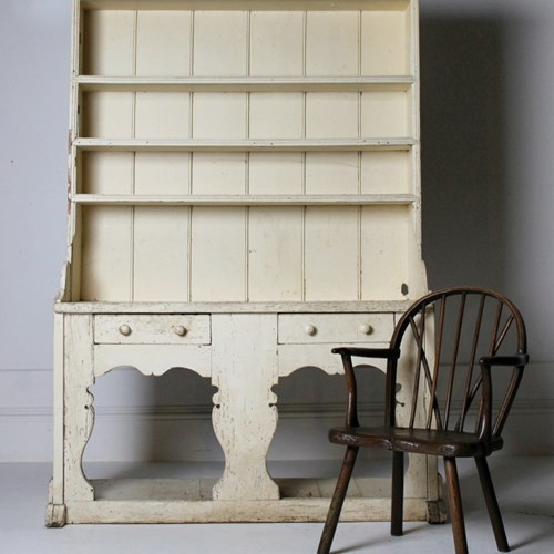 Vernacular Irish Fiddle Fronted Pine Dresser C.1800