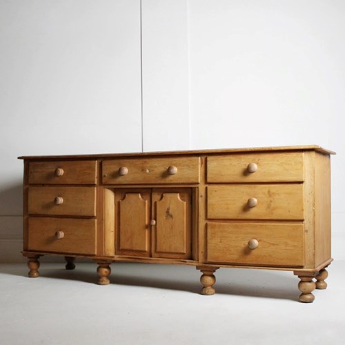 Large 19Th Century Pine Dresser Base