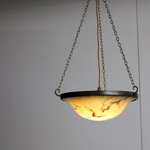 Large Alabaster Plafonnier Pendant Light (Grey)