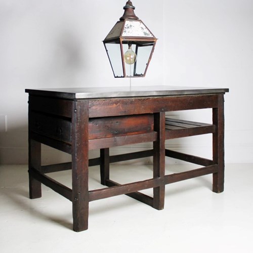 Victorian Typesetting Iron Top Table Kitchen Island Counter