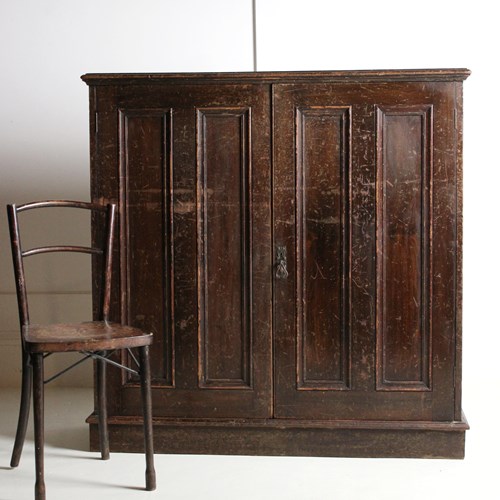 Pine School Cupboard 19Th Century 