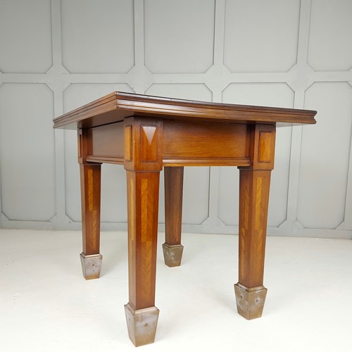 Mahogany bank center table on Bronze feet