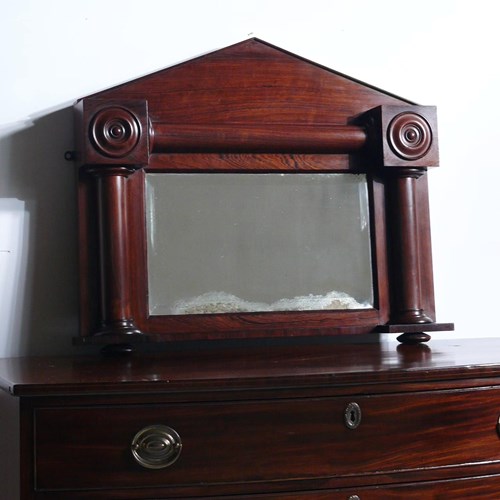 Architectural Rosewood Overmantle Mirror C.1820