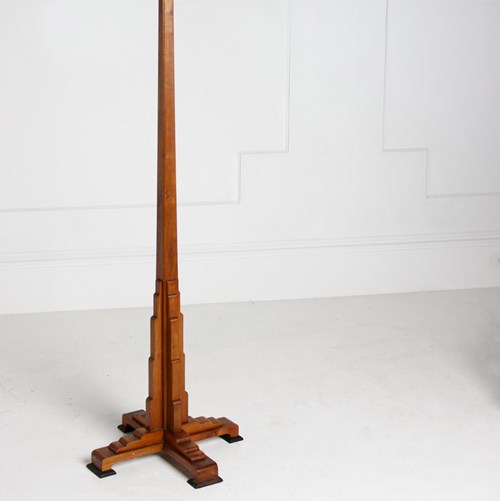 Art Deco Standard Lamp In Oak