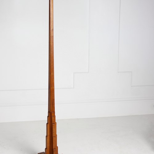 Art Deco Standard Lamp In Oak