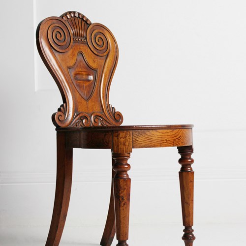 Mid 19Th Century Hall Chair In Oak