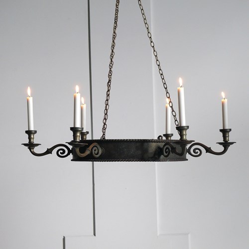 Large 19Th Century Copper Chandelier