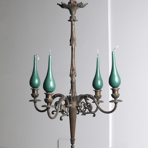 French Gilt Brass Chandelier