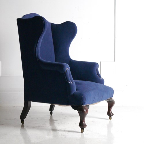 Large 19Th Century Wingback Armchair
