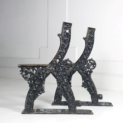 A.W.N Pugin Cast Iron Bench Ends