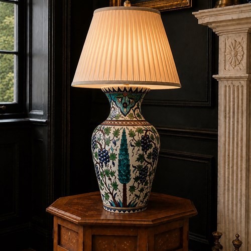 Iznik Glazed Vase Lamp