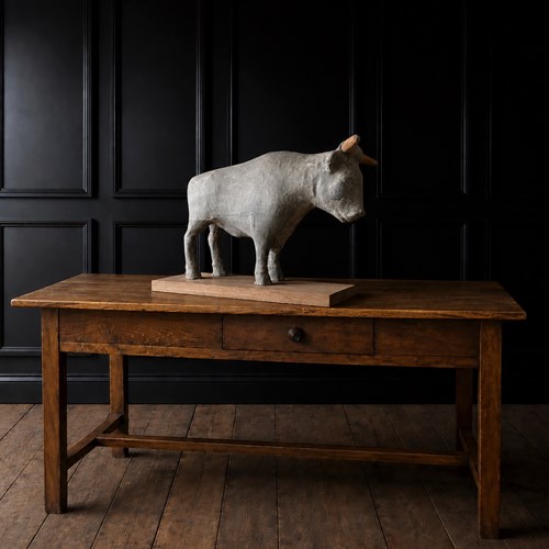 French Fabric Mache Butchers Model Of A Bull. Circa 1950