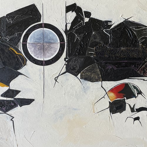Abstract, Peter Jackson B1930.Oil And Collage On Canva